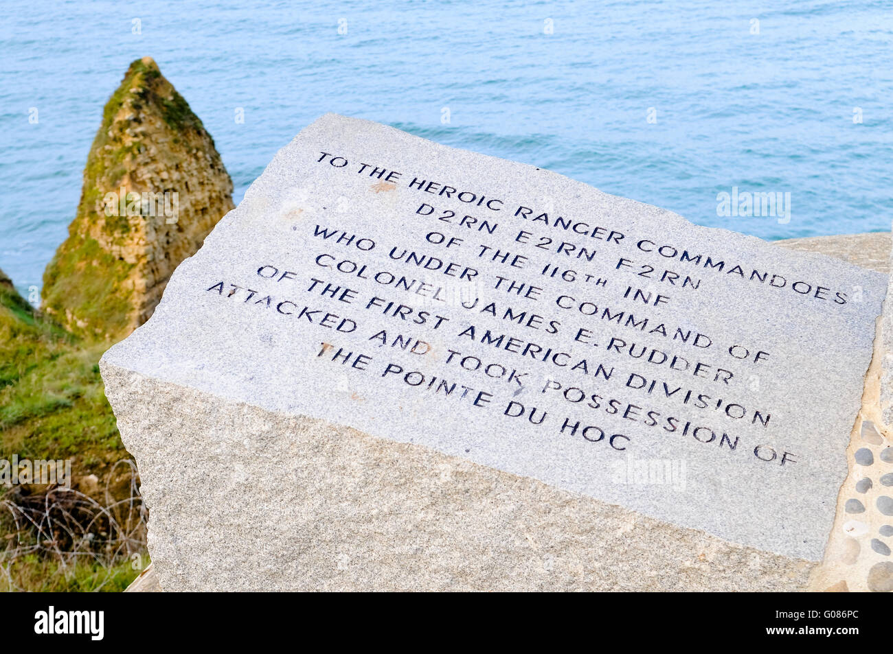 Pointe-du-Hoc, Normandy, France Stock Photo