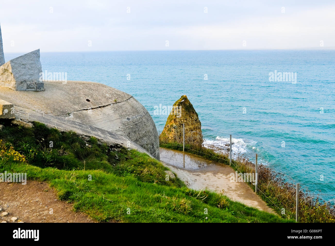 Pointe-du-Hoc, Normandy, France Stock Photo