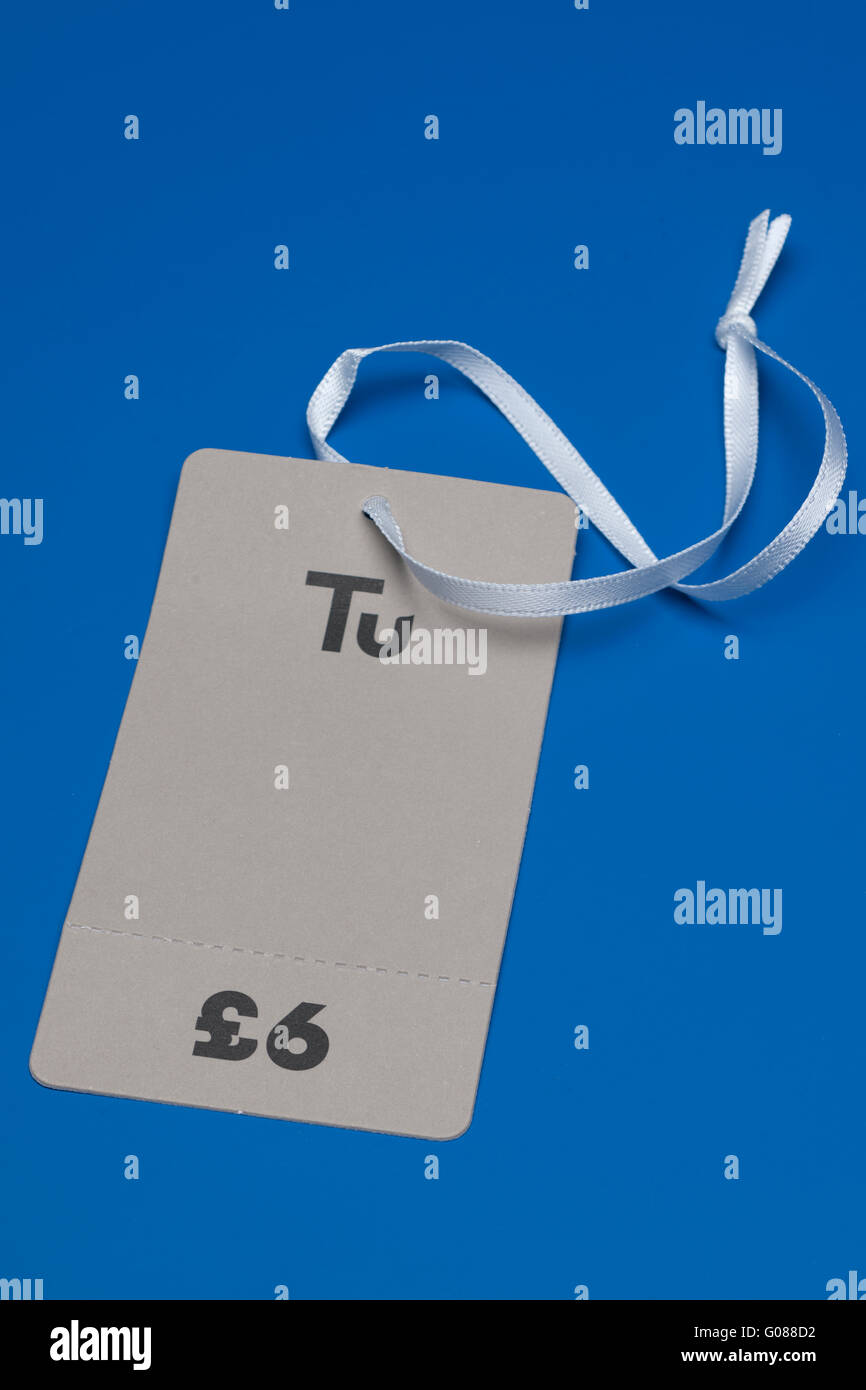 TU label tags priced at £6 Stock Photo