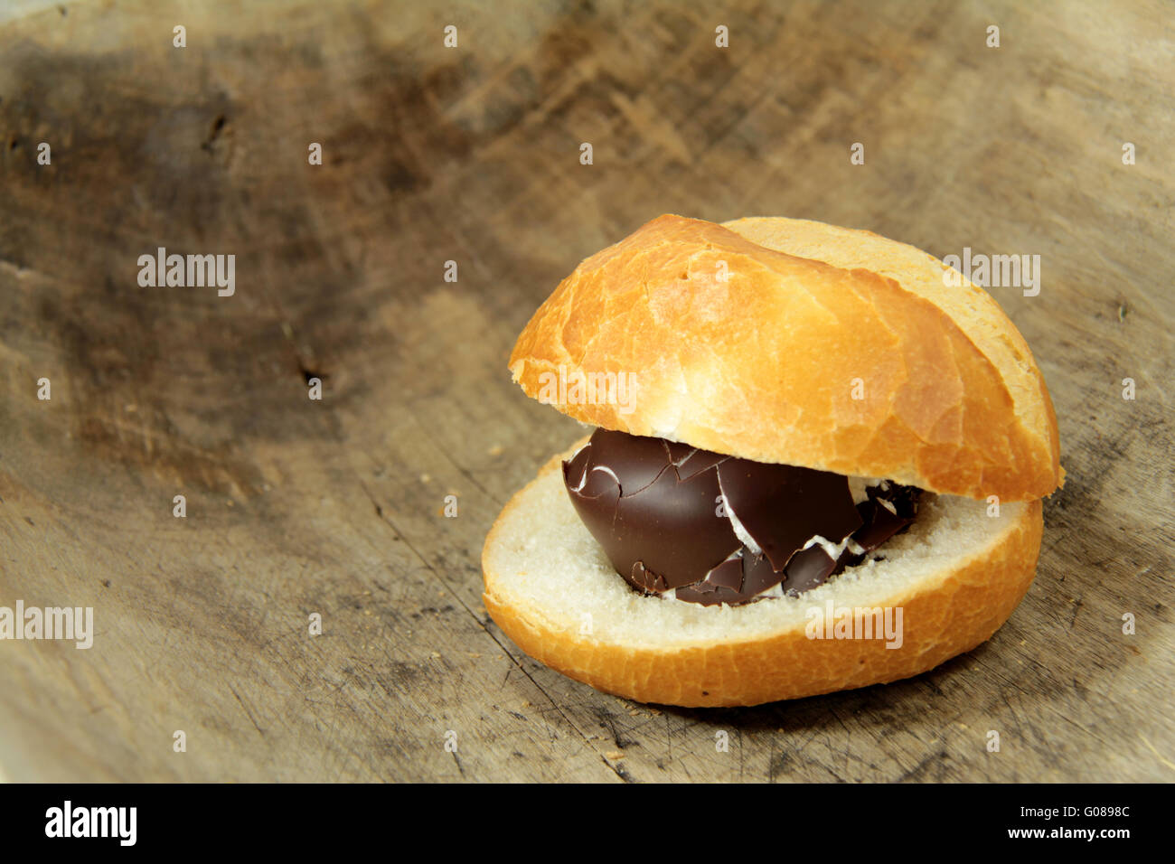 Chocolate marshmallow in the bread roll Stock Photo Alamy