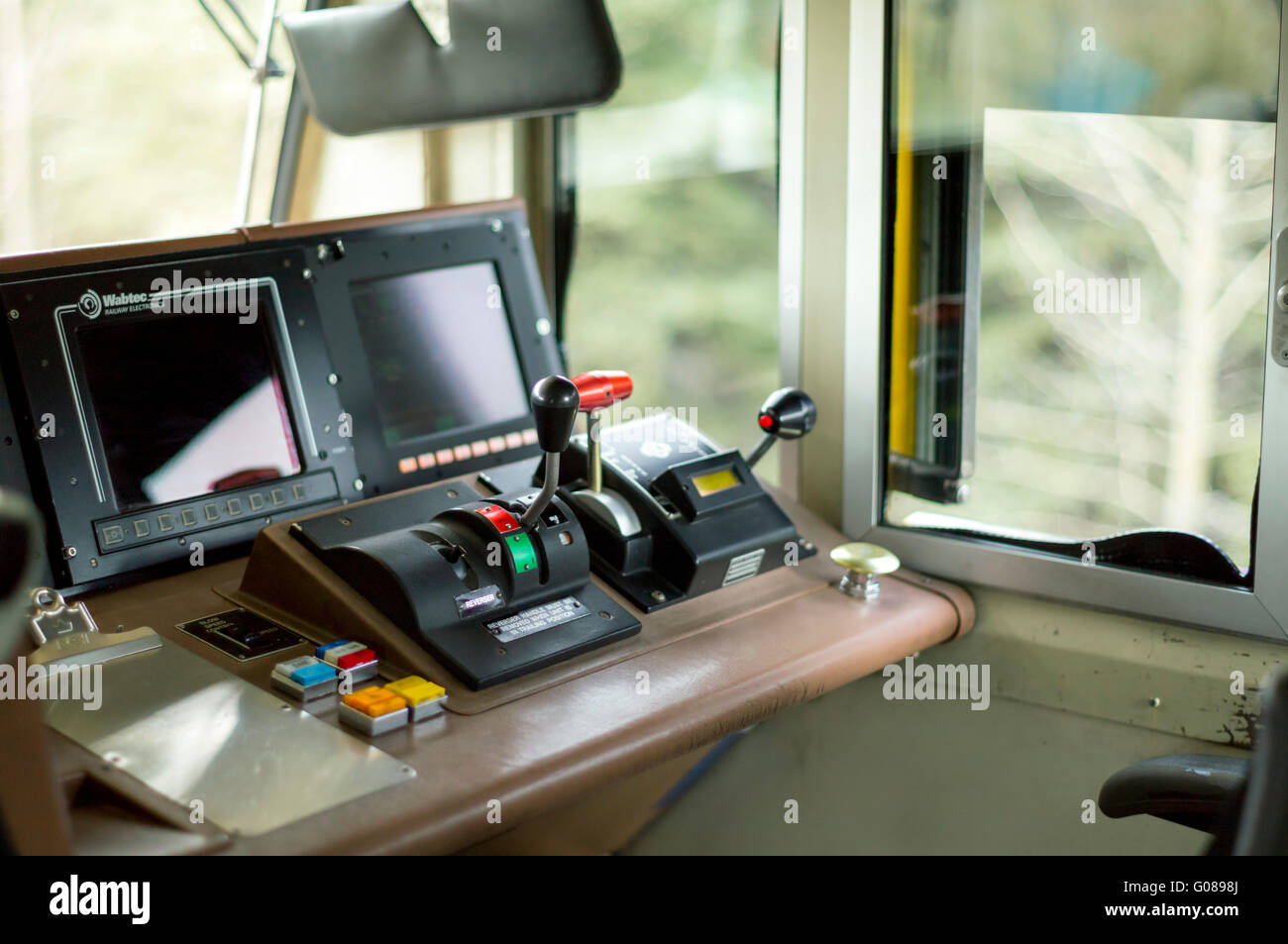 The work station for the train driver Stock Photo Alamy