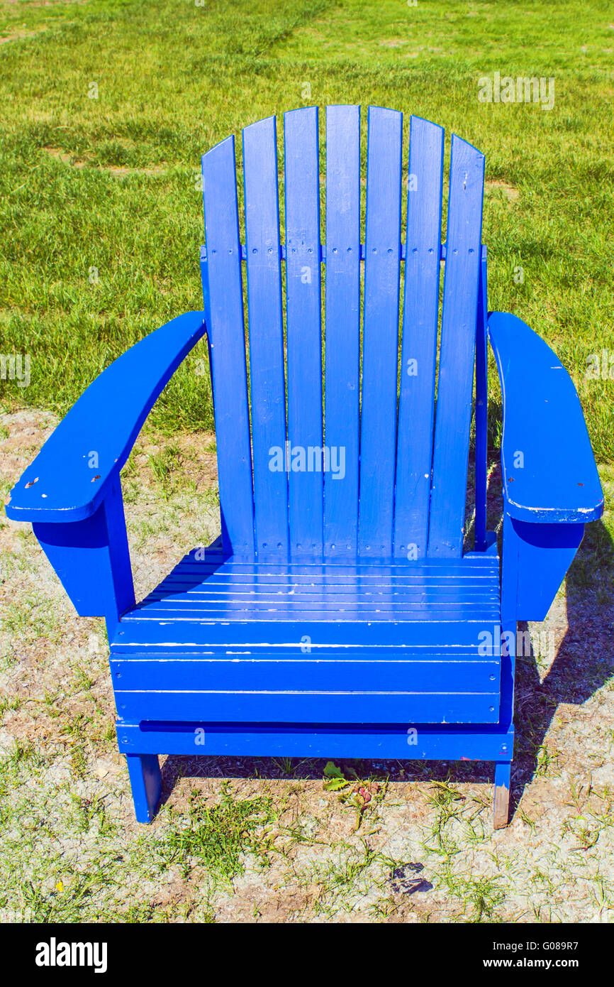 Blue Outdoor Chair Stock Photo Alamy