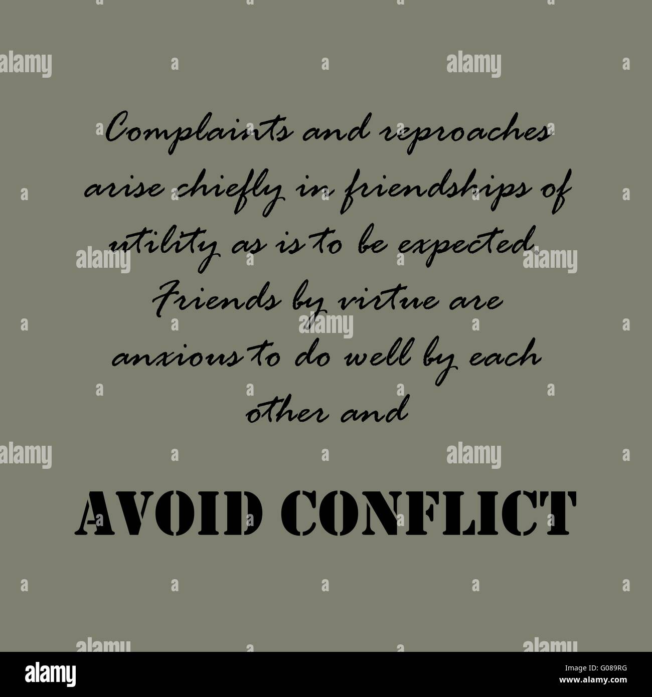 Aristotle Quotes. Complaints and reproaches... Stock Vector