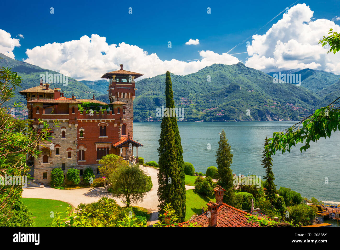 SAN SIRO, ITALY- May 17, 2015 - Villa La Gaeta, Lake Como, Italy, Europe. Villa was used for film scane in movie James Bond. Stock Photo