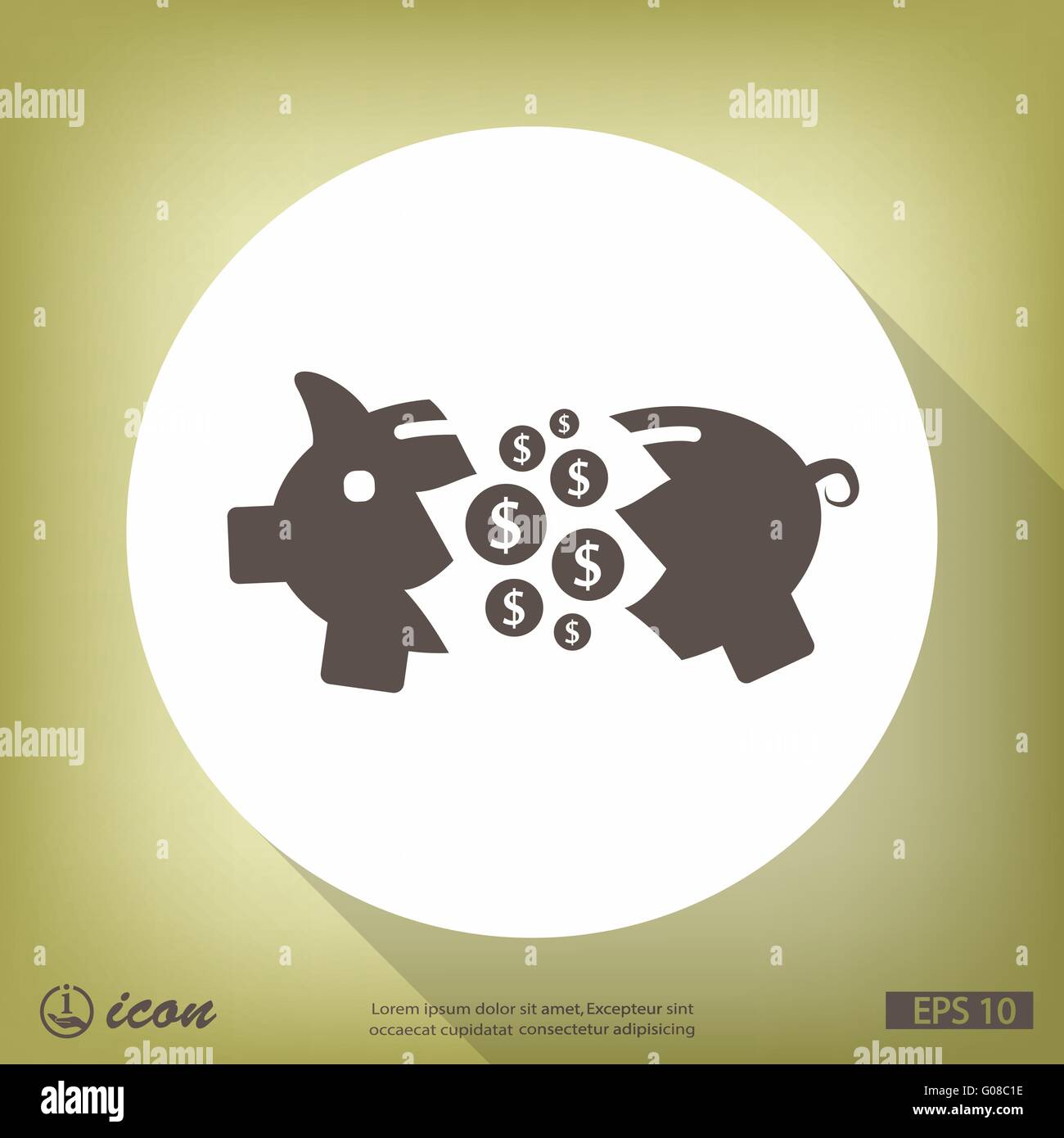 Pictograph of moneybox. Vector concept illustration for design. Eps 10 ...