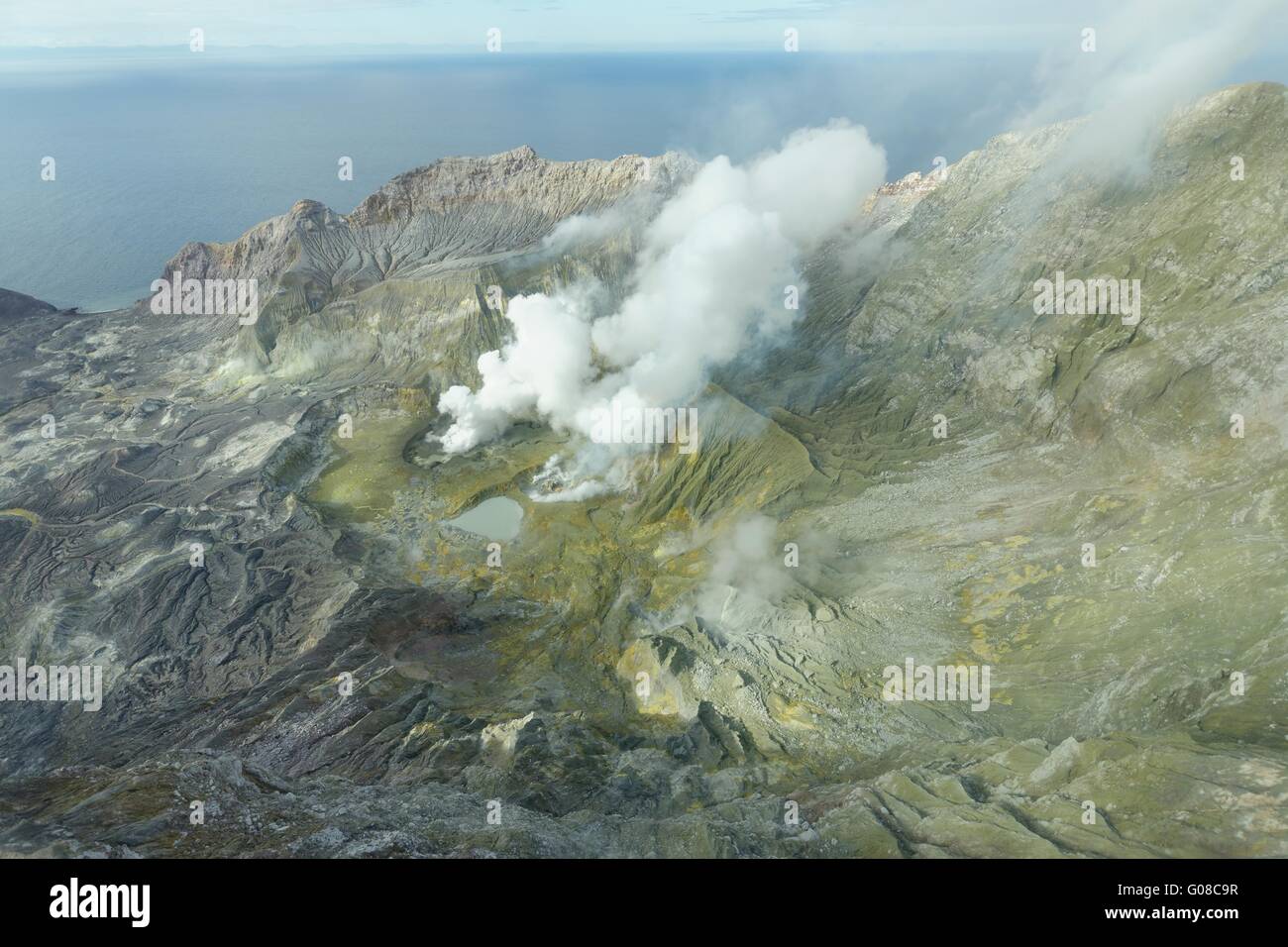 Activ volcano White Island Stock Photo