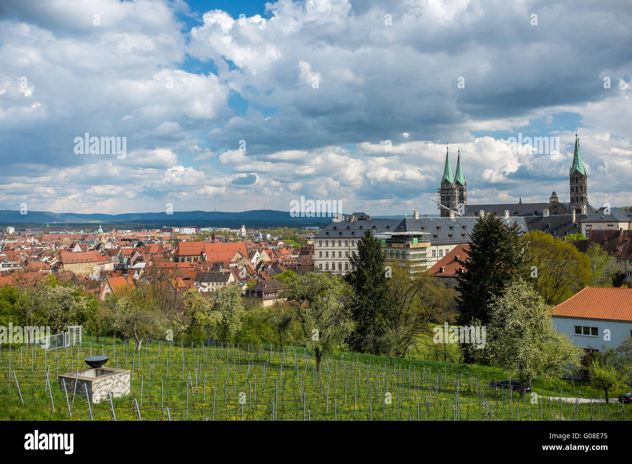 Bamberg cathedral (Dom) from Michaelsberg Stock Photo