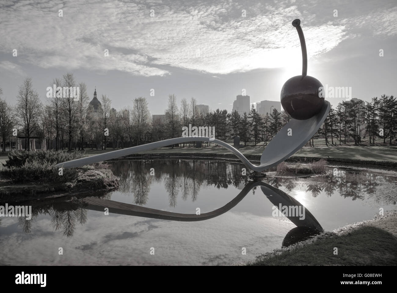 The Spoonbridge and Cherry at the Minneapolis Scul Stock Photo