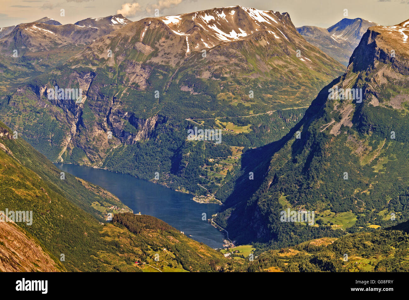 View From Top Of Mount Dalsnibba Geiranger Norway Stock Photo