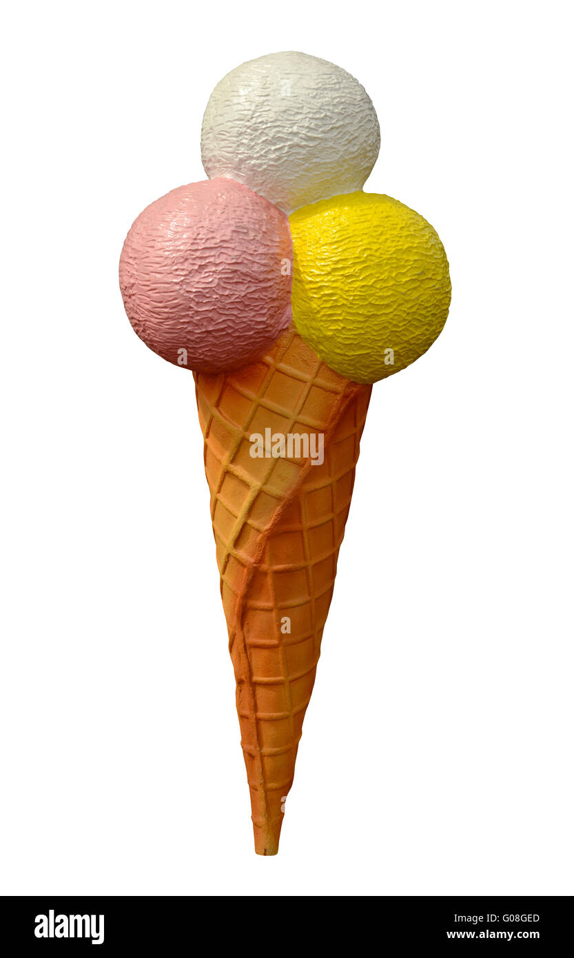 Isolated Plastic Ice Cream With Clipping Path Stock Photo