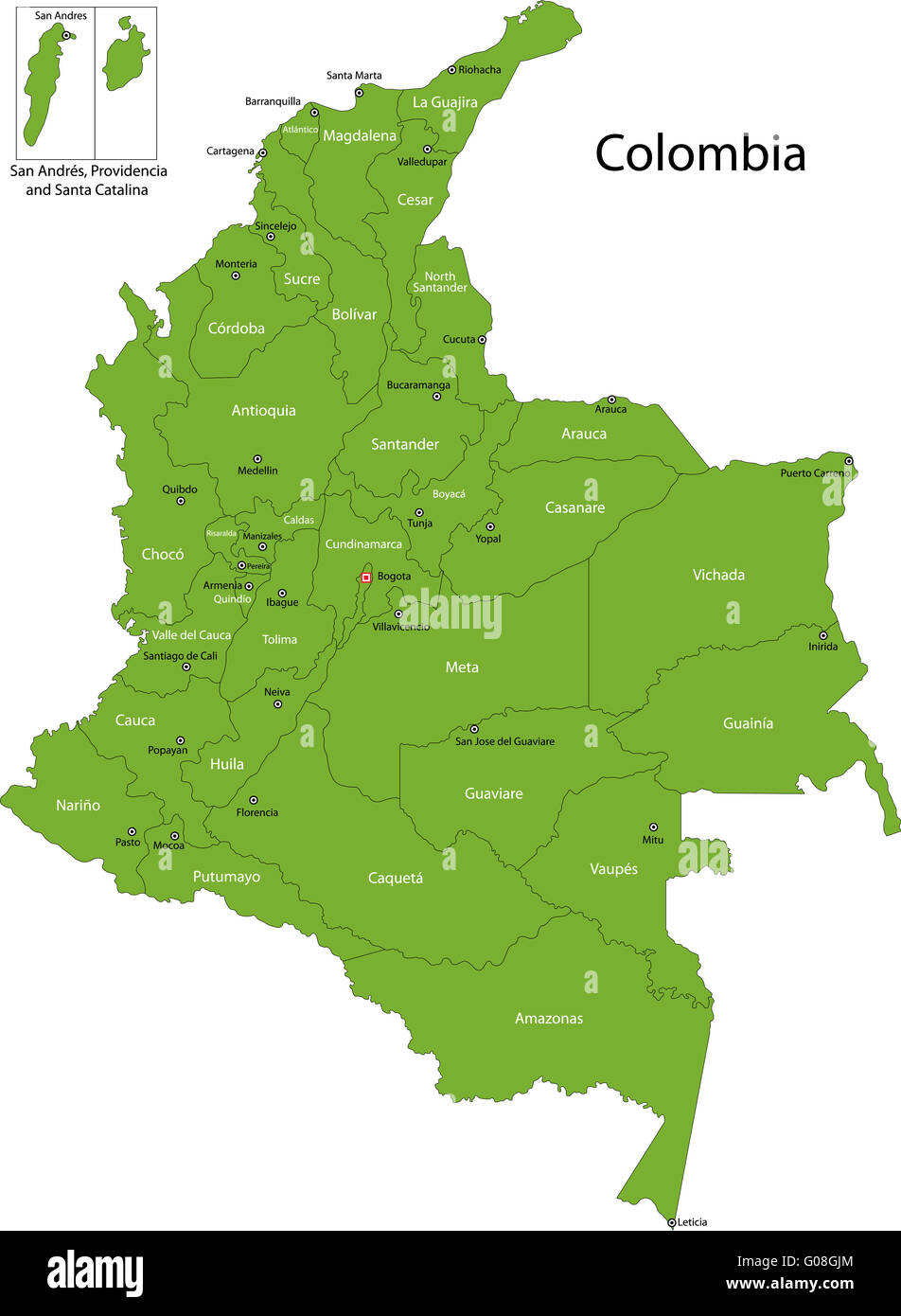 Outline map colombia hi-res stock photography and images - Alamy