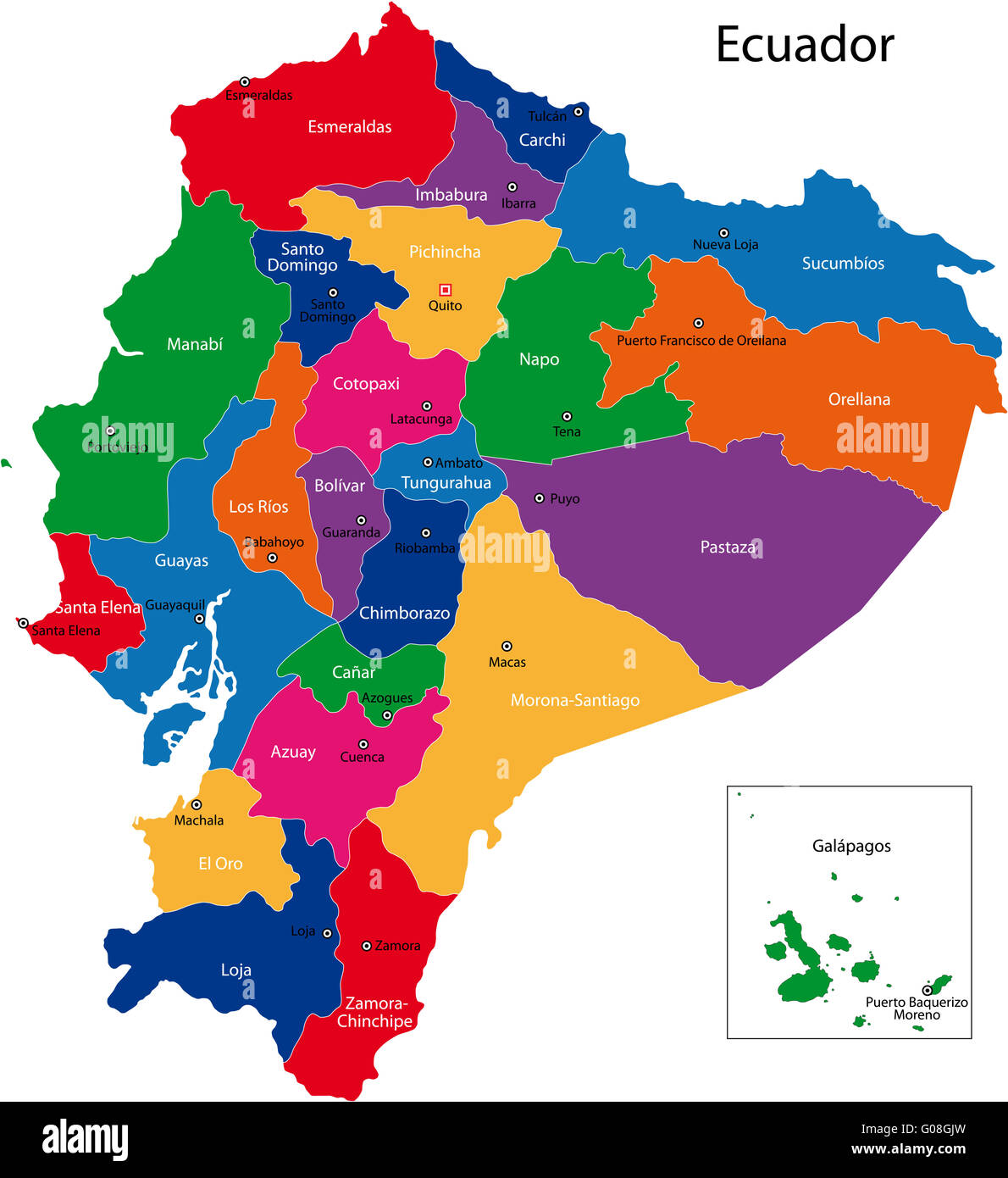 Ecuador Map Cut Out Stock Images Pictures Alamy Ecuador Map G08GJW