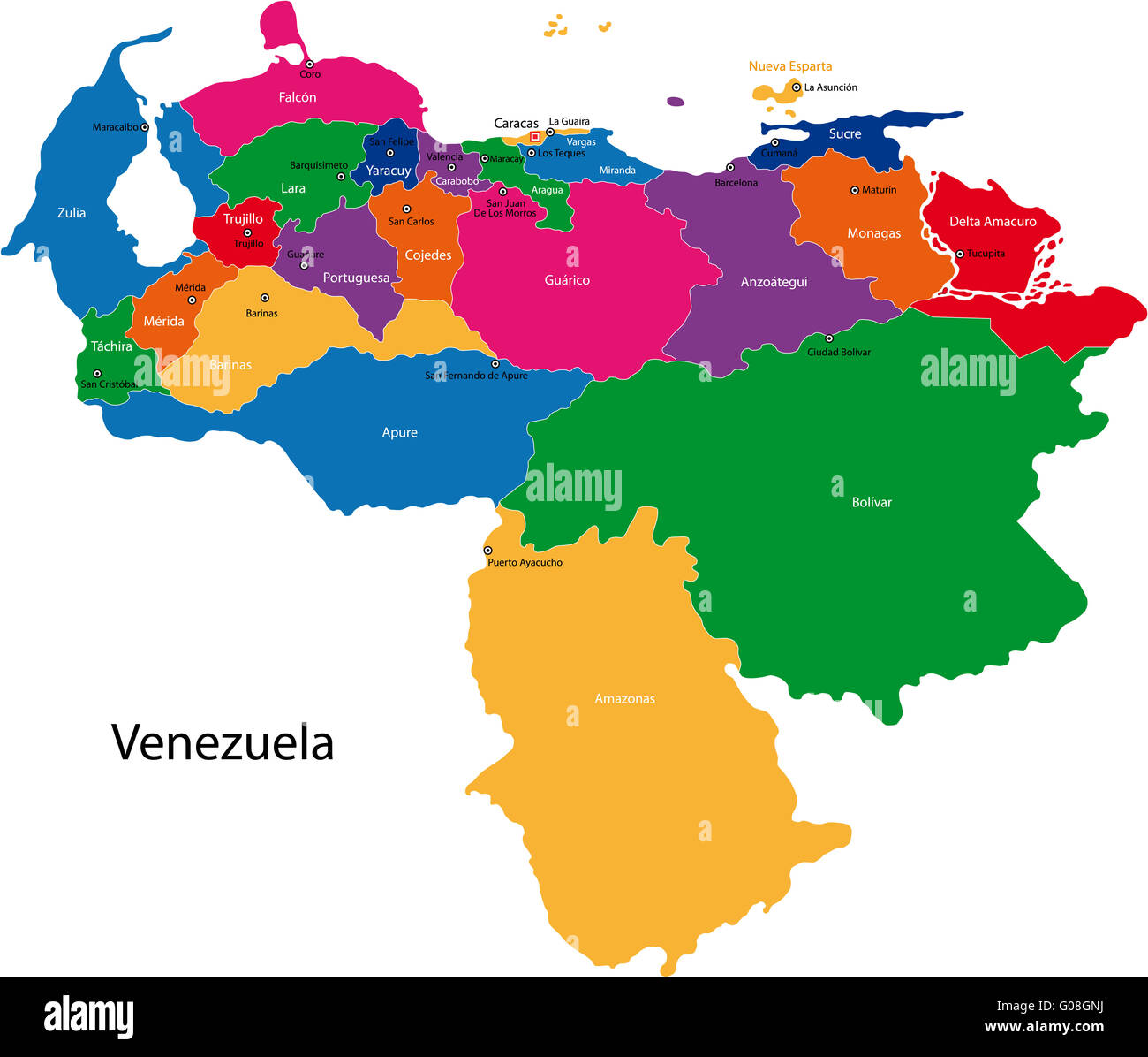 Venezuela map Stock Photo