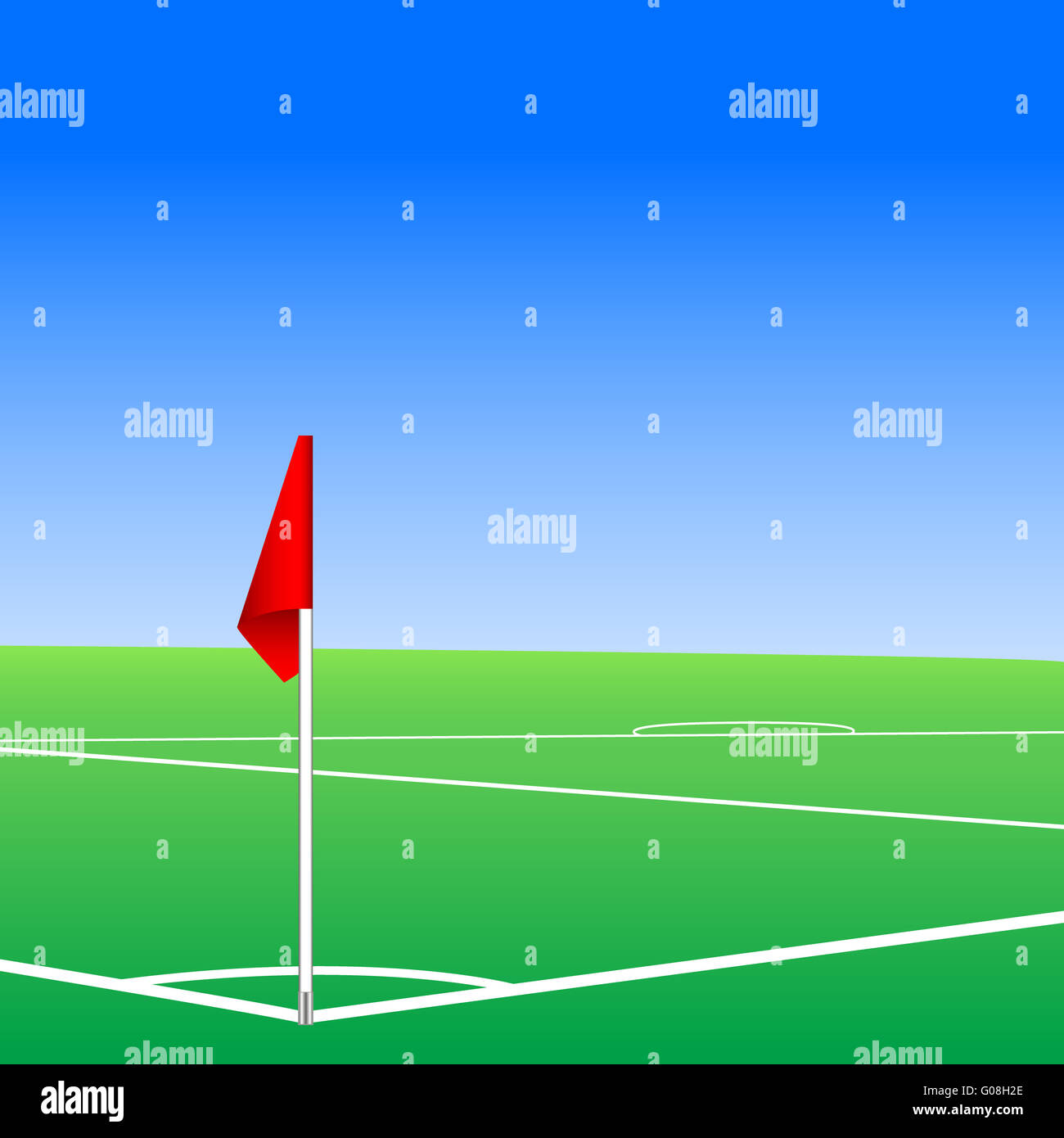 Illustration of a football pitch corner flag Stock Photo Alamy