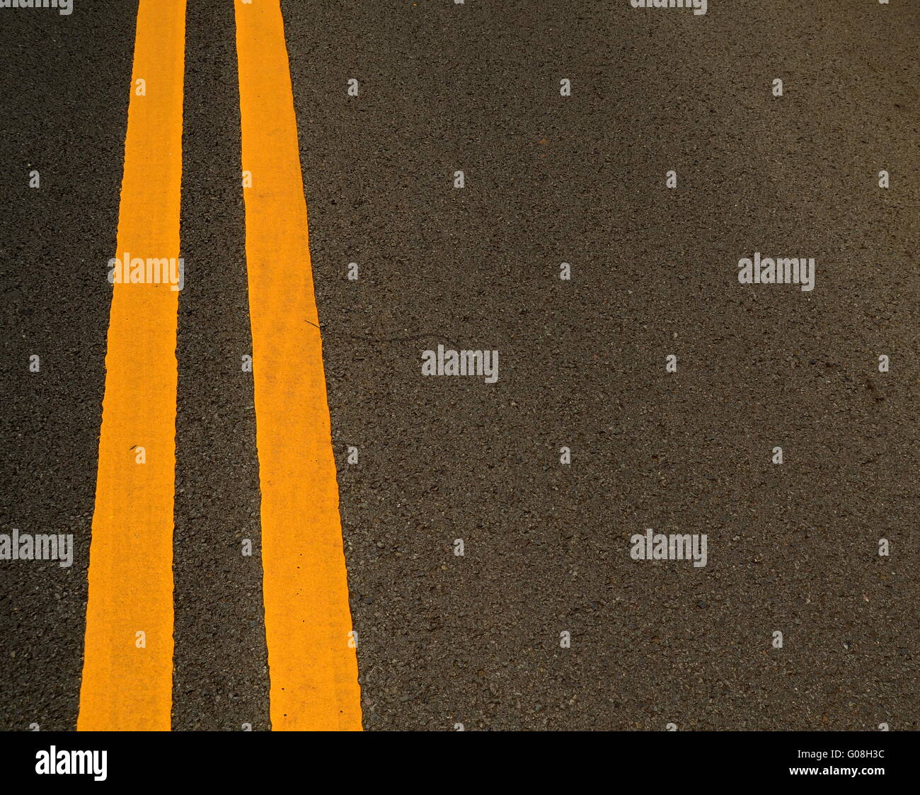 Double Yellow Marking Lines On A Road With Copy Space Stock Photo Alamy