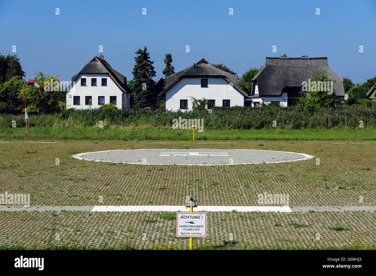 the helipad in Vitte on the Baltic island Hiddense Stock Photo