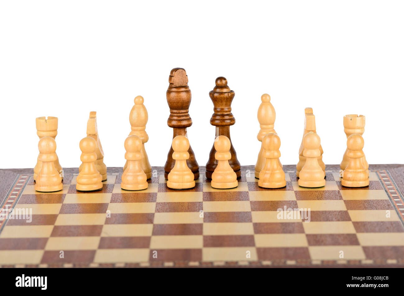 The friendship between black and white chess pieces Stock Photo Alamy