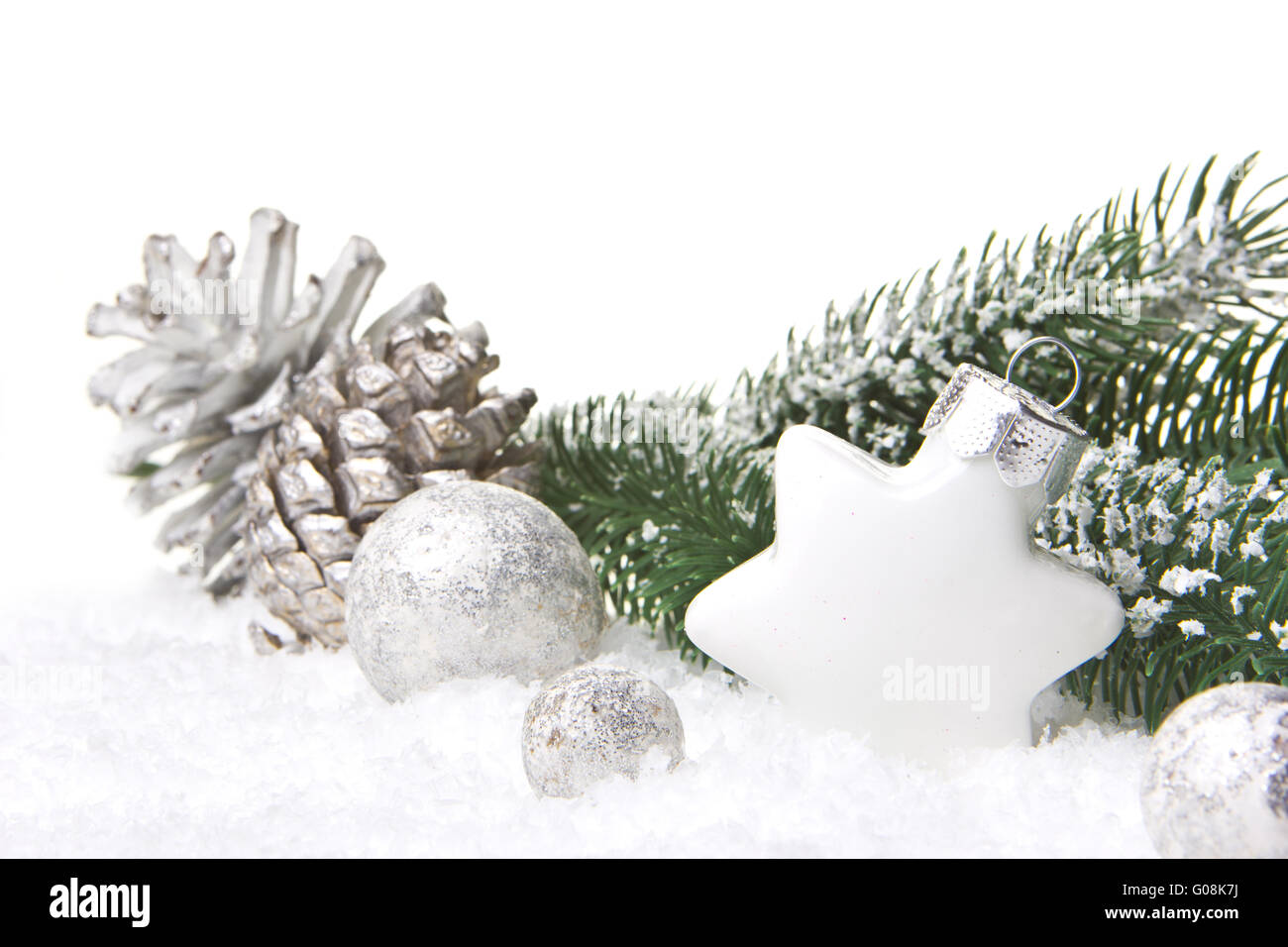 christmas, christmas decoration white and silver Stock Photo