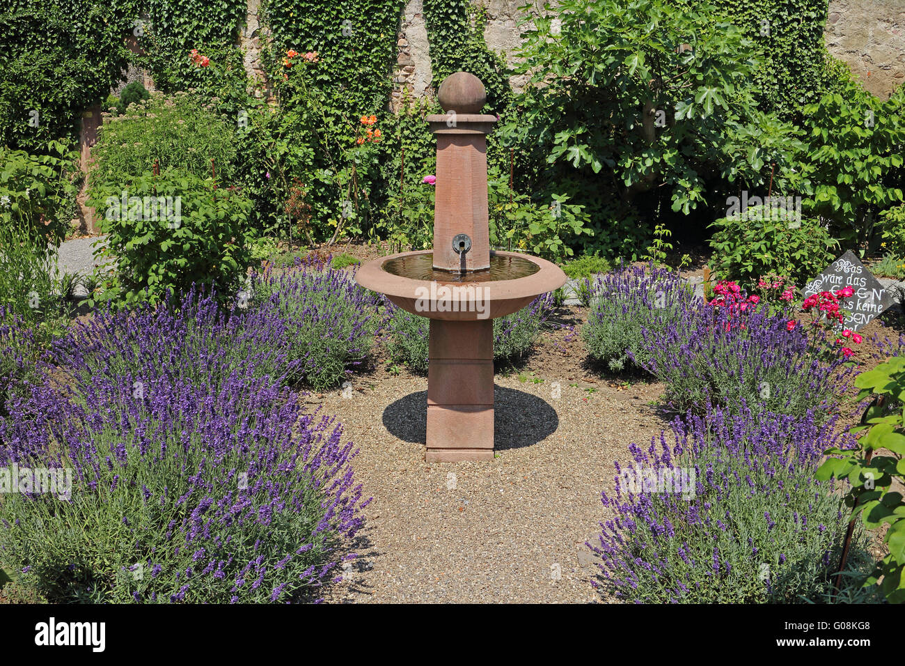 garden fountain Stock Photo