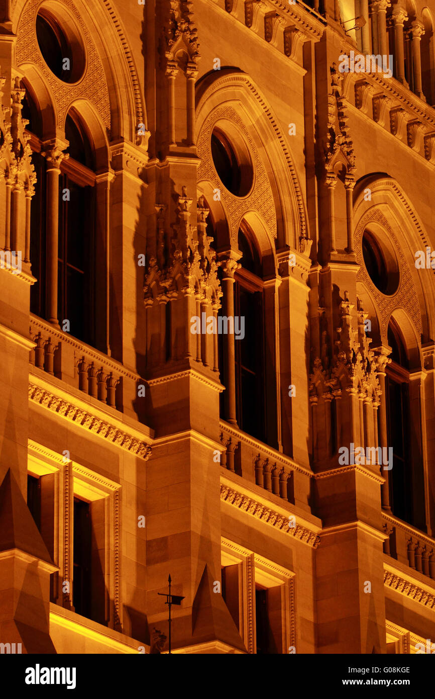 Budapest Parliament building in Hungary at twilight. Stock Photo