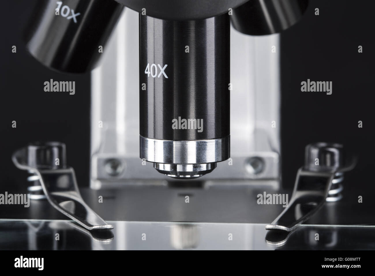 close up of a microscope slide with black background Stock Photo - Alamy
