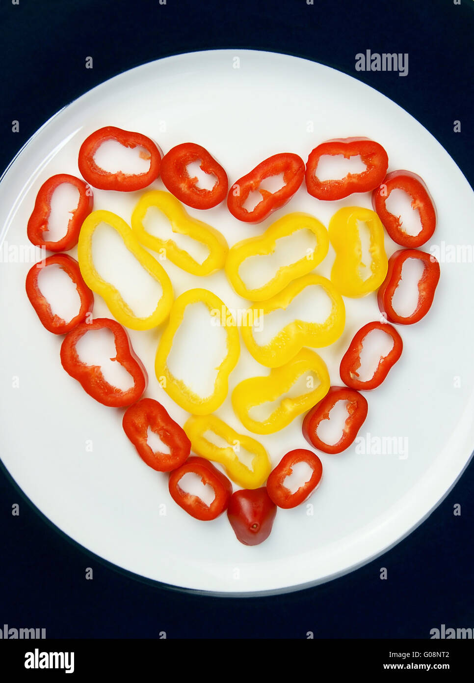 Colored heart of pepper Stock Photo Alamy