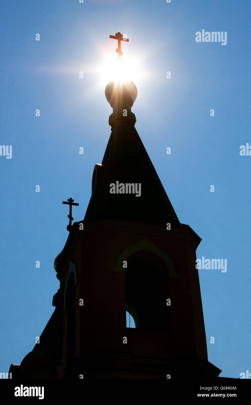 Domes of orthodox church against the blue sky Stock Photo - Alamy