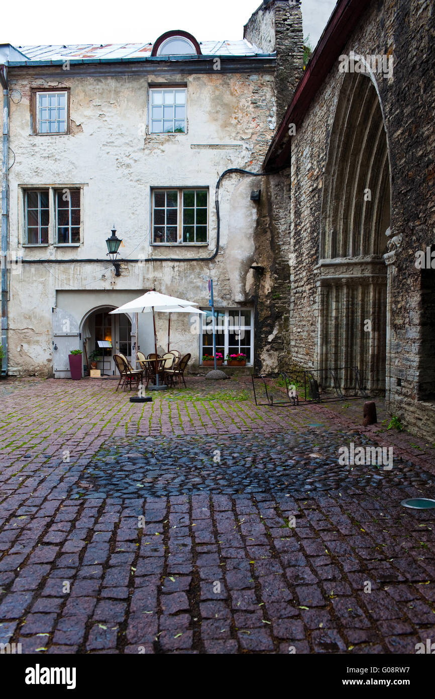 Old houses on the Old city streets. Tallinn. Eston Stock Photo Alamy