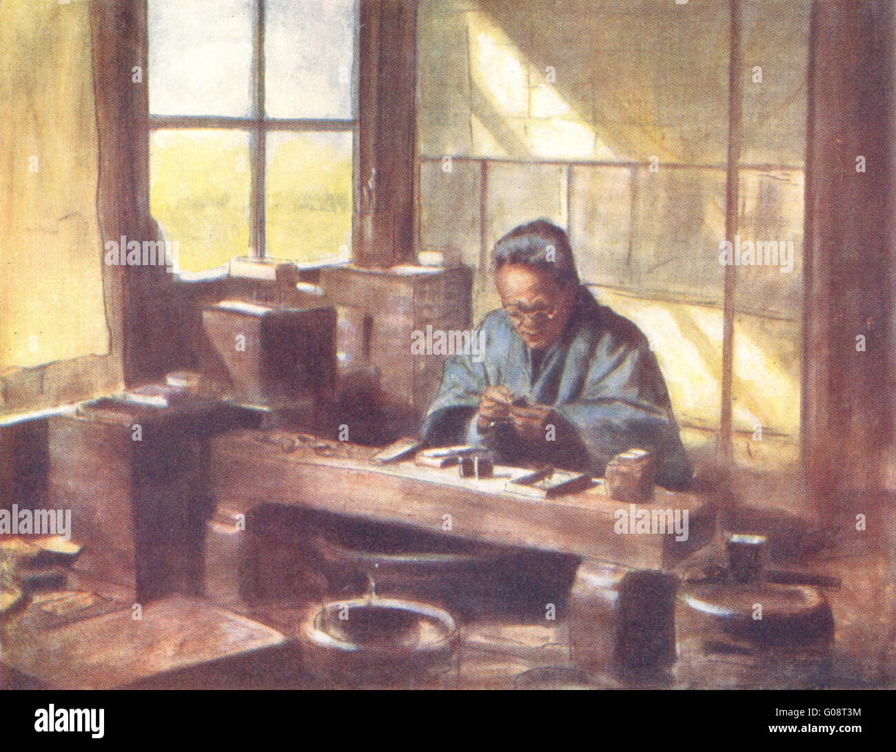 JAPAN: Workers: A Cloisonne Worker, antique print 1904 Stock Photo