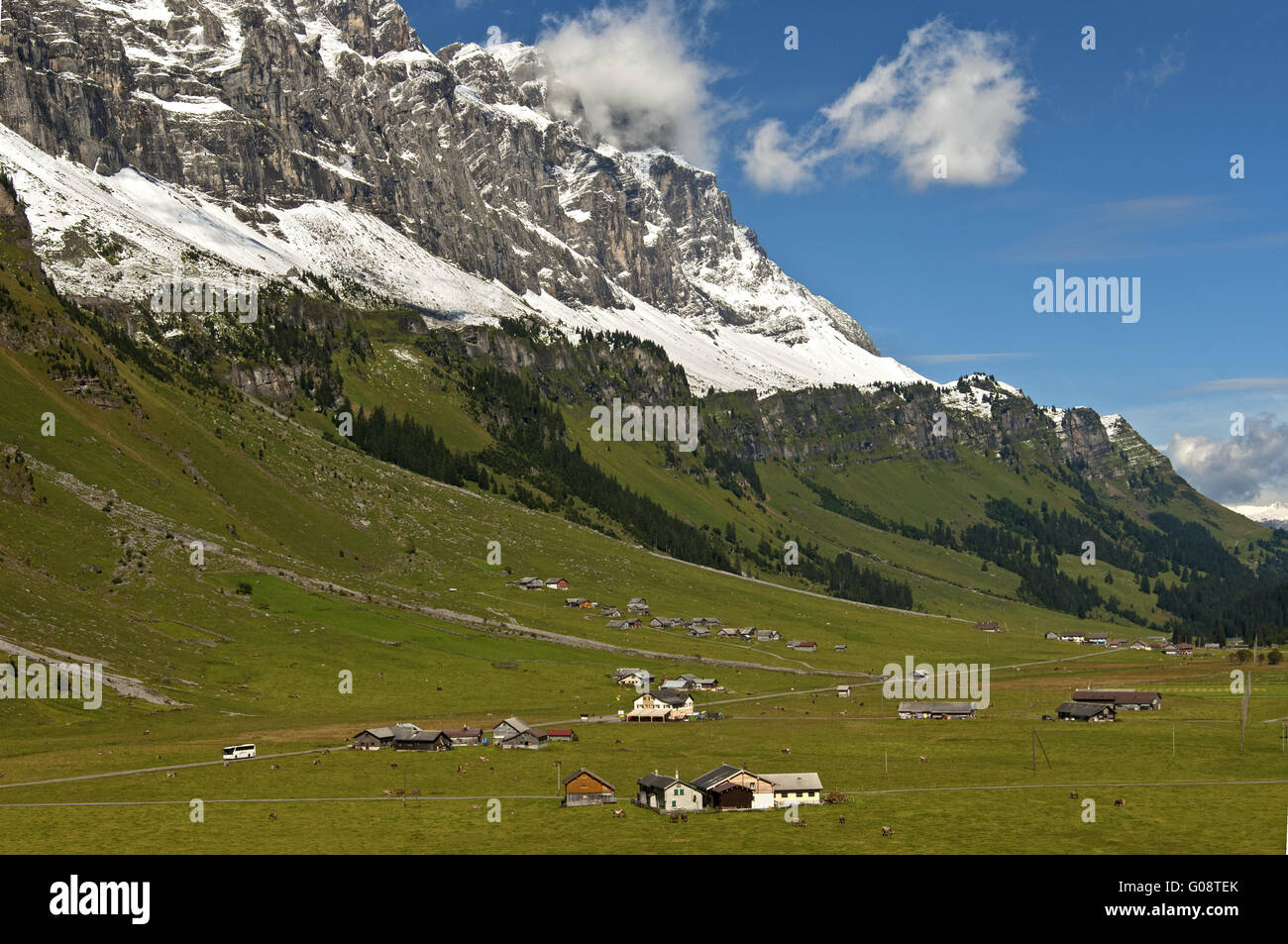 High valley Urnerboden, canton of Uri, Switzerland Stock Photo