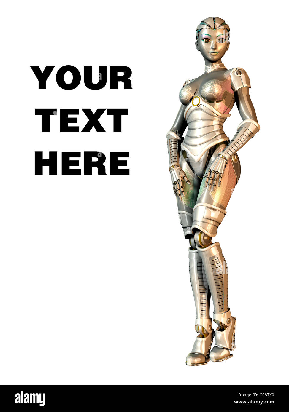 Female Robot with Empty Space Stock Photo