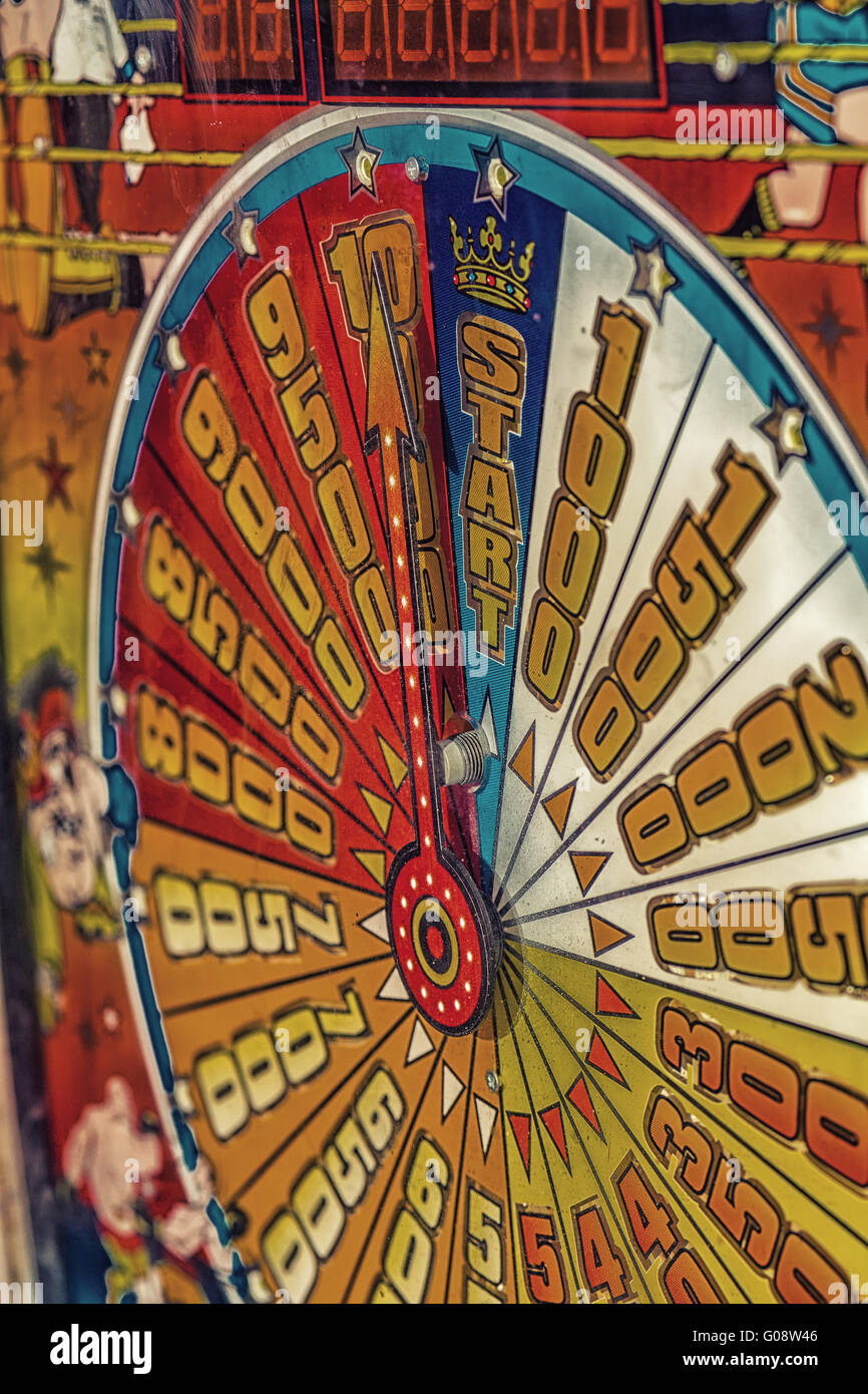 arrow points score arranged radially in fun fair Stock Photo