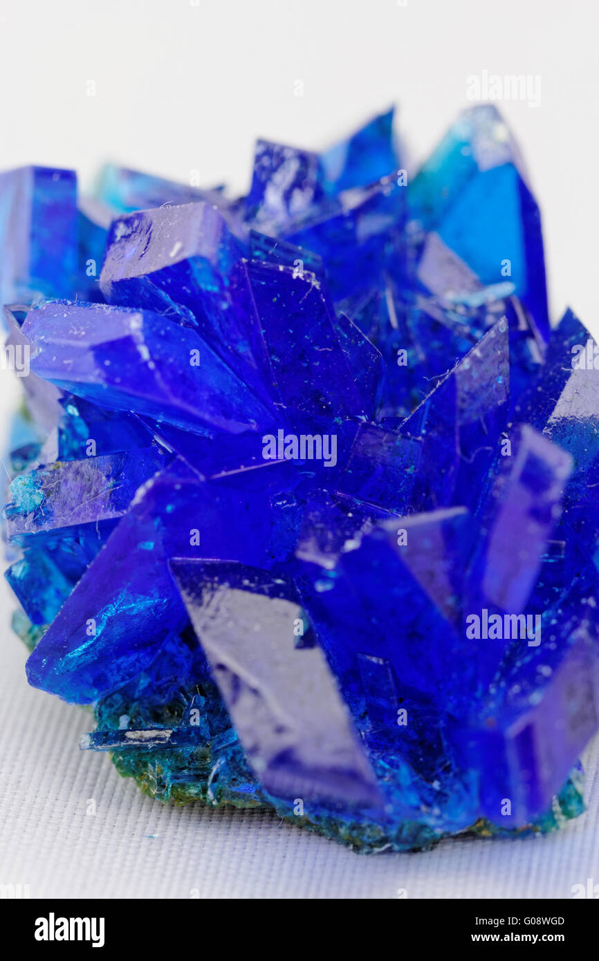 macro photo about crystals of blue vitriol - Copper sulfate Stock Photo