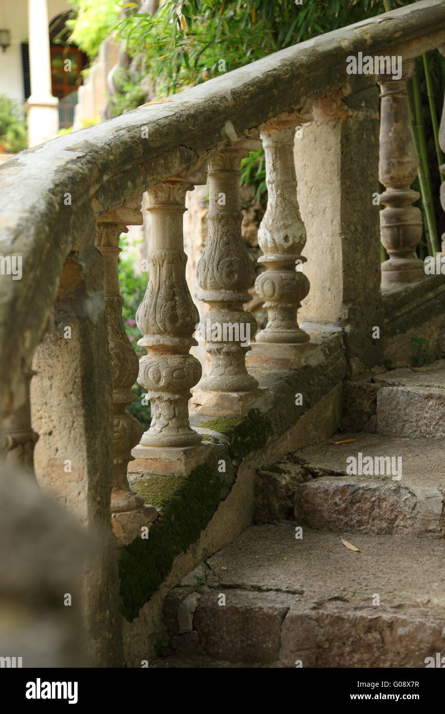 Ornate stone balustrade Stock Photo