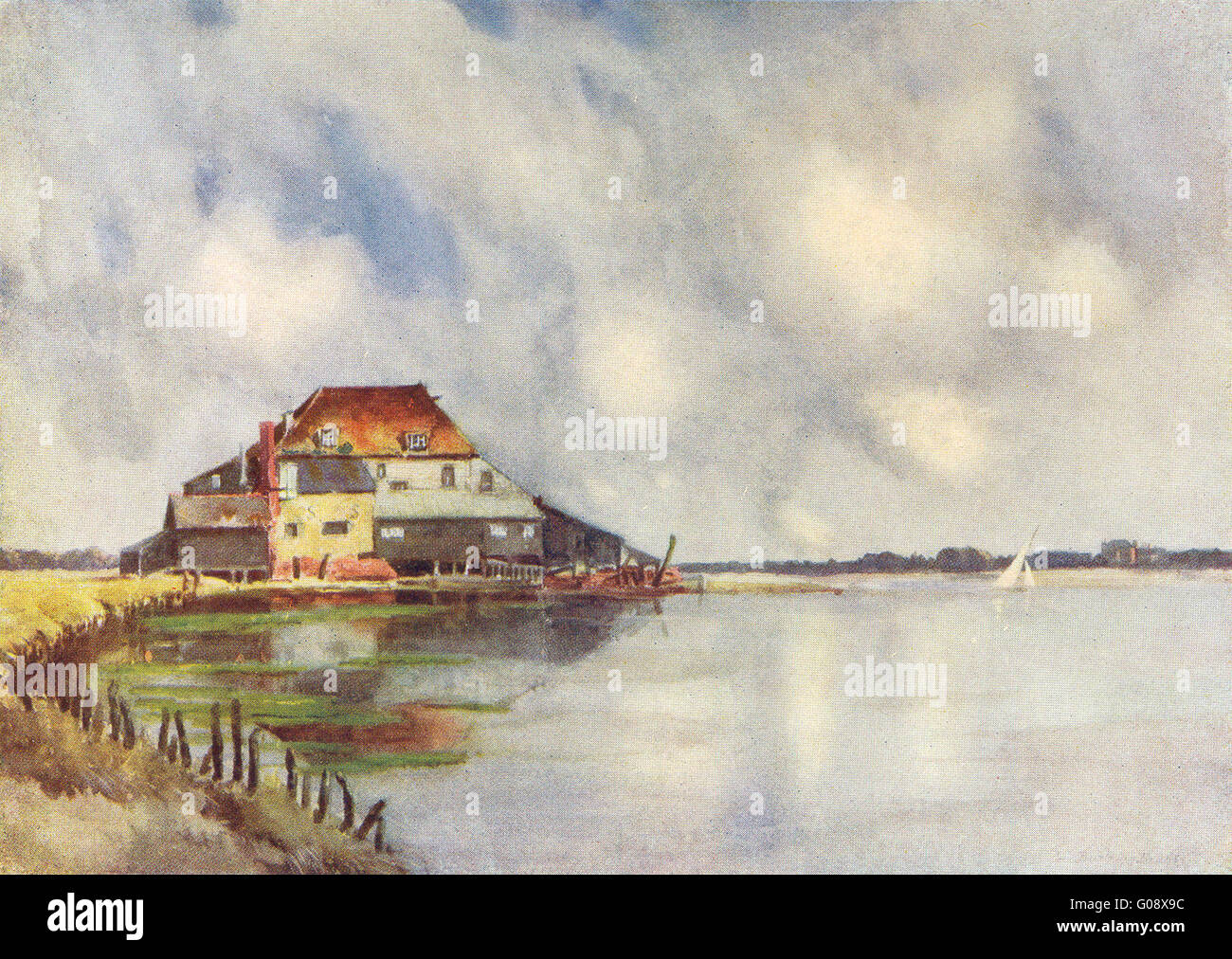 LONDON: Tidal Mill, Walton-on-Naze, antique print 1909 Stock Photo