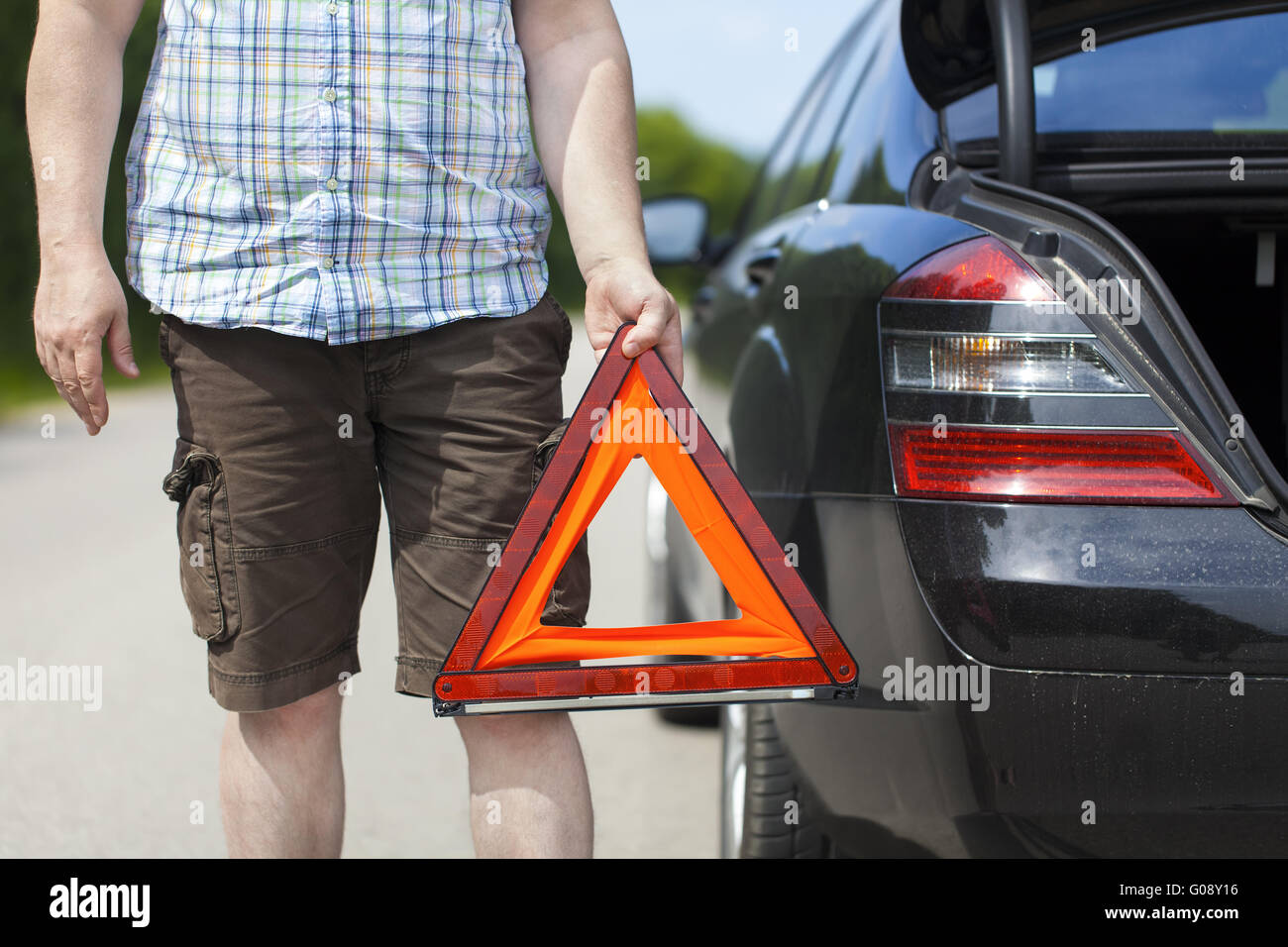 Stranded vehicle motorway warning sign hi-res stock photography and ...