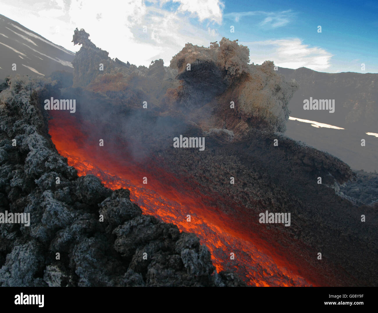 Volcano Etna in Sicily Stock Photo