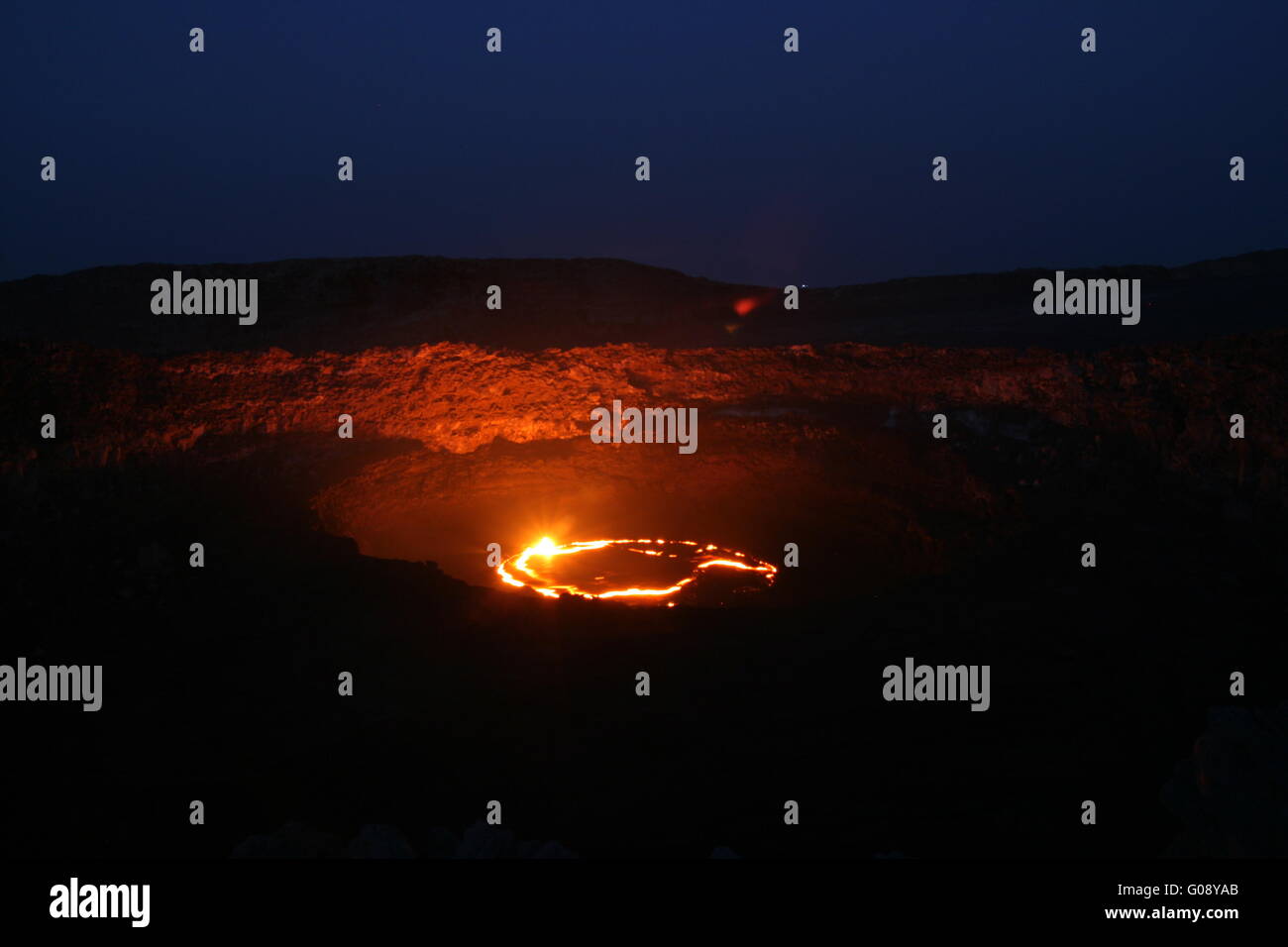 Volcano Erta Ale in Ethiopia Stock Photo
