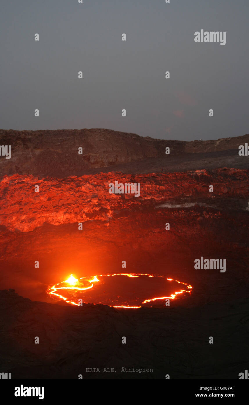 Volcano Erta Ale in Ethiopia Stock Photo