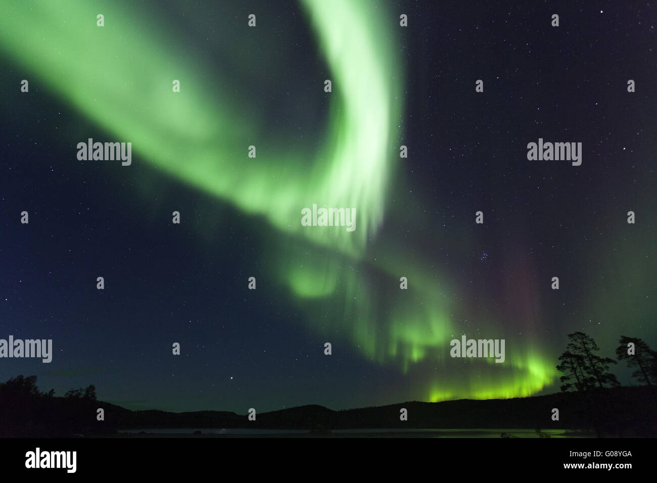 Northern Lights in Finland Stock Photo