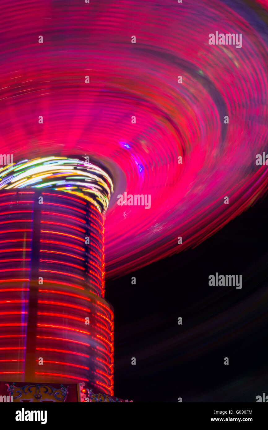 Thrill ride at nigth Stock Photo - Alamy