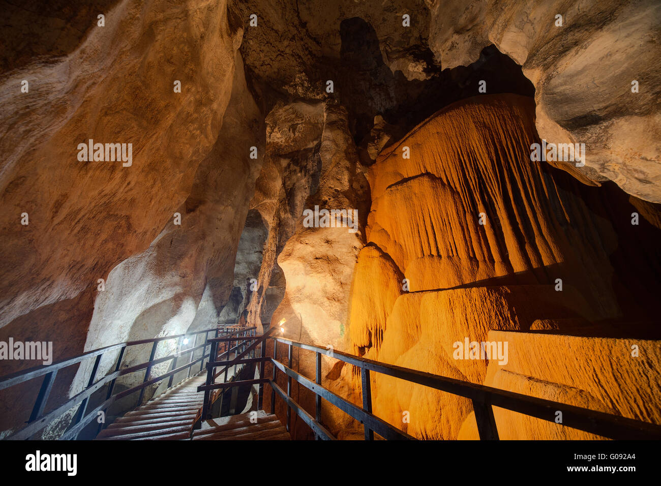 Passage in Diamond Cave or Tham Pranangnai in Krabi, Thailand Stock Photo