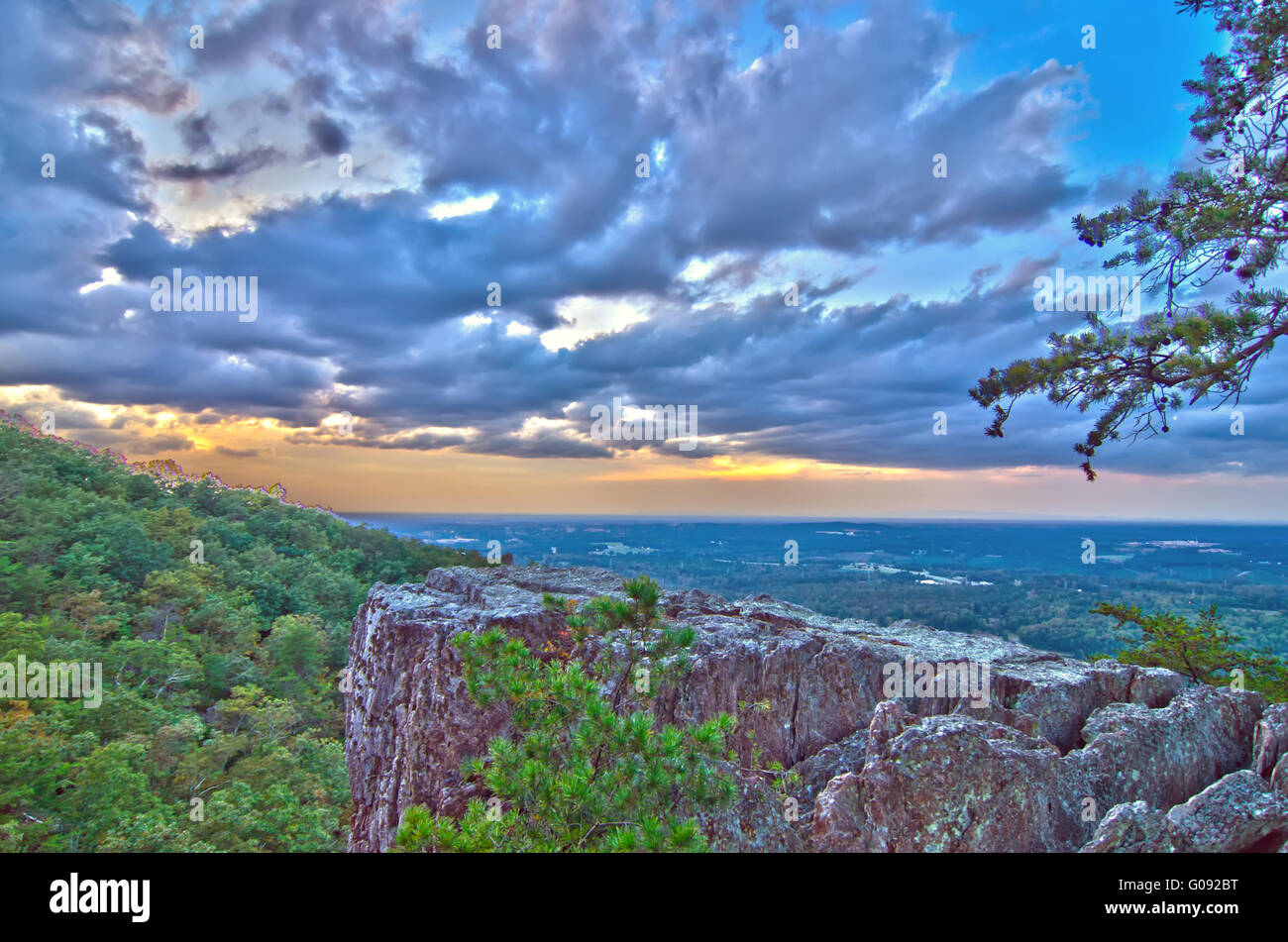 beautiful aerial landscape views from crowders mountain near gastonia