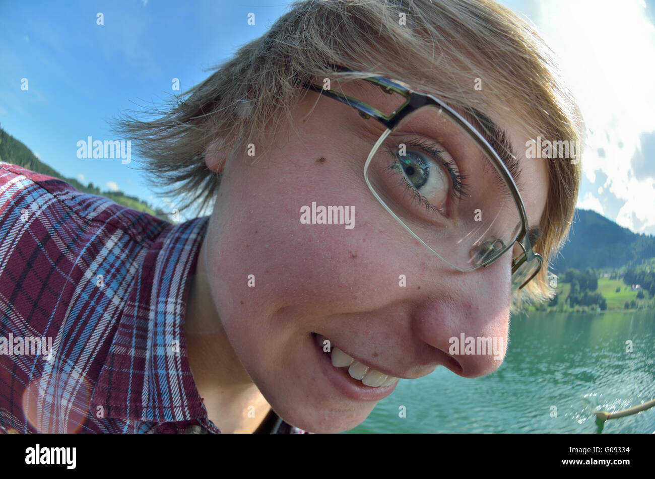 Teen with glasses Stock Photo