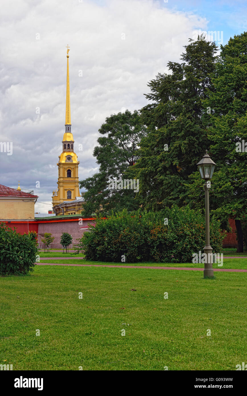 Fortness of St. Peter and Pavel and the park in St-Petersburg, Russia ...