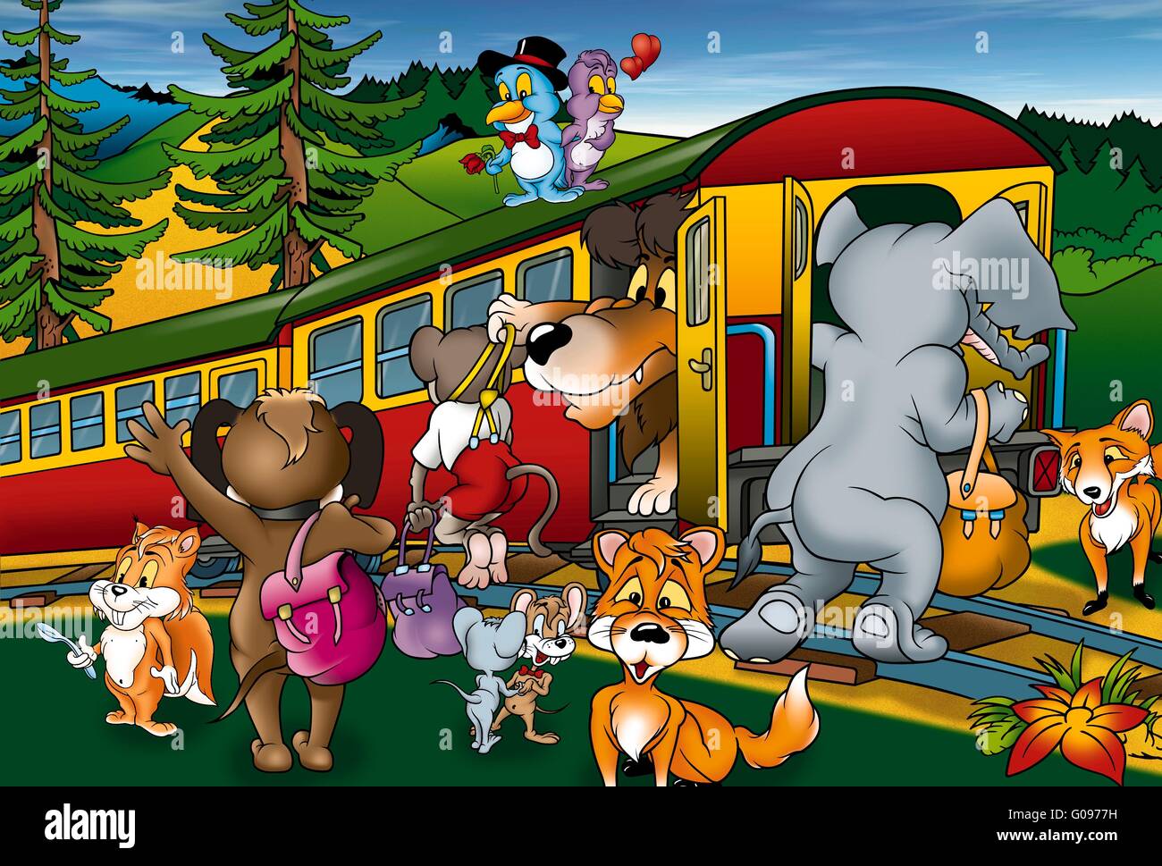 Cartoons train hi-res stock photography and images - Alamy