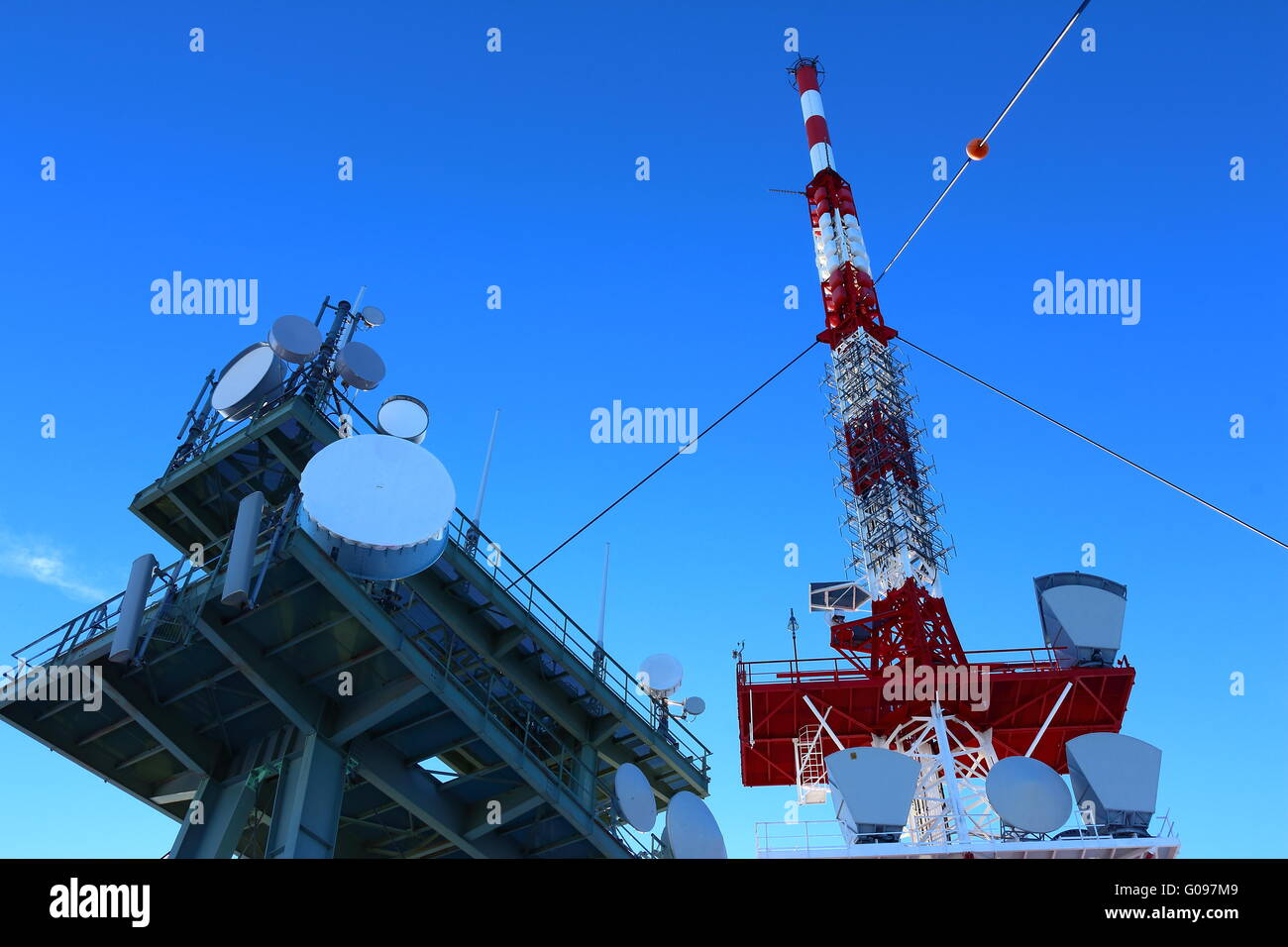 Transmitting antenna on Schoeckl at Graz Stock Photo