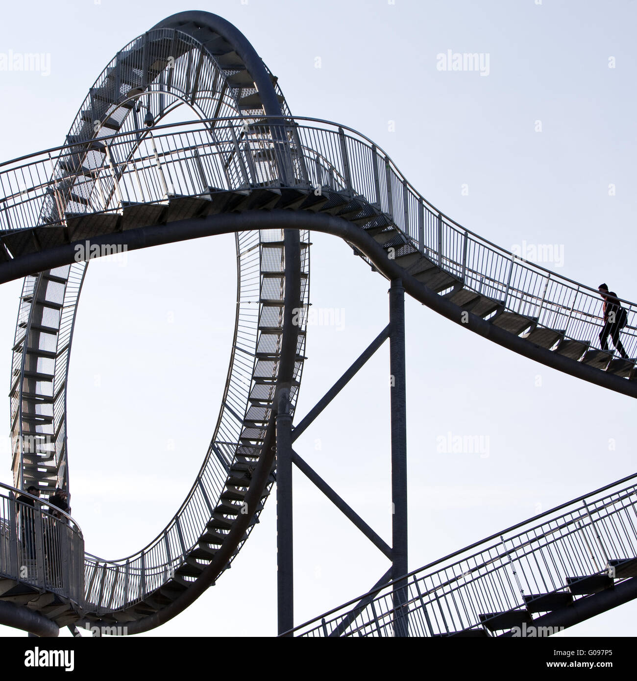 Person on the landmark Tiger and Turtle, Duisburg. Stock Photo