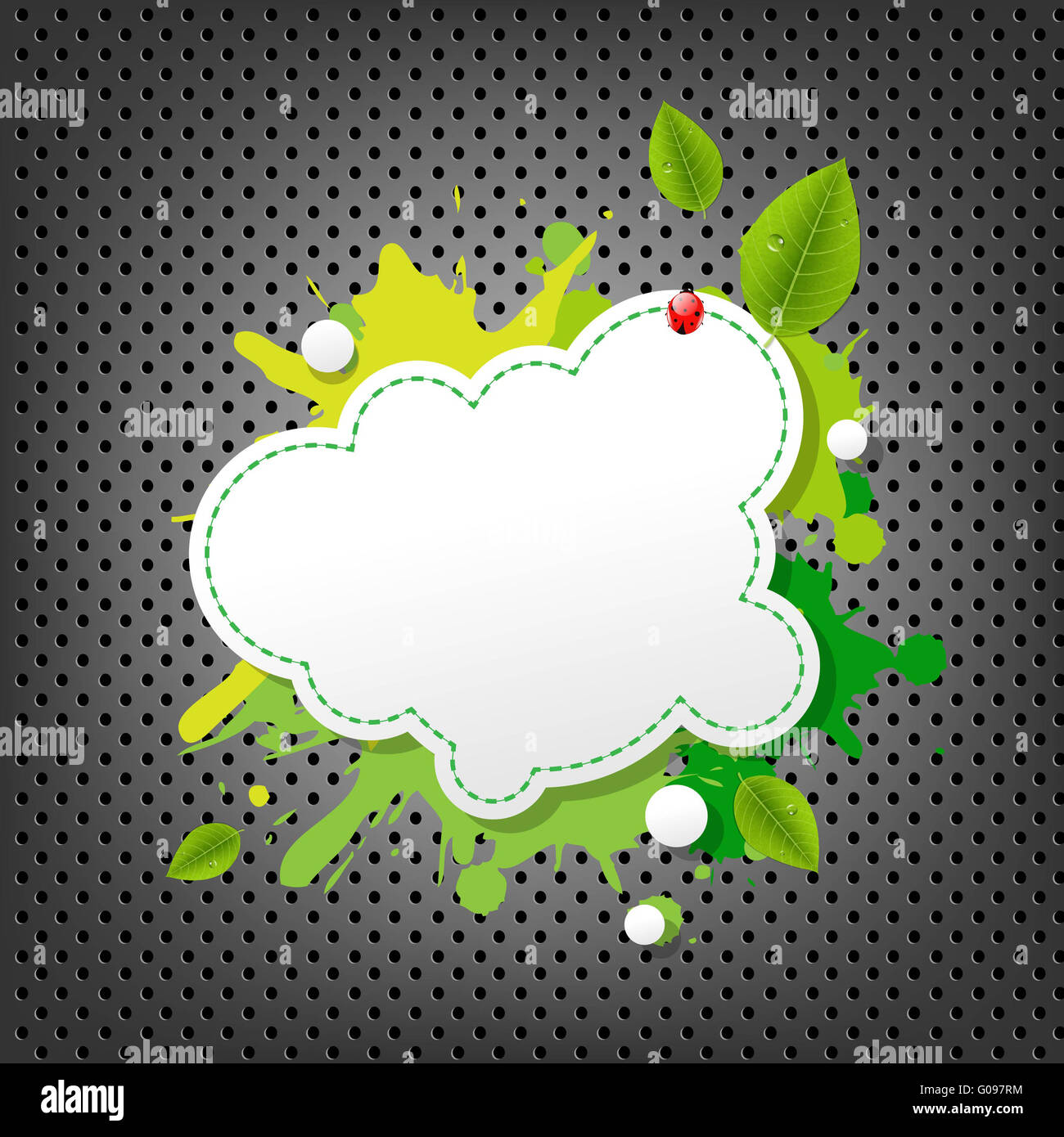Metal Background With Green Eco Speech Bubble Stock Photo - Alamy