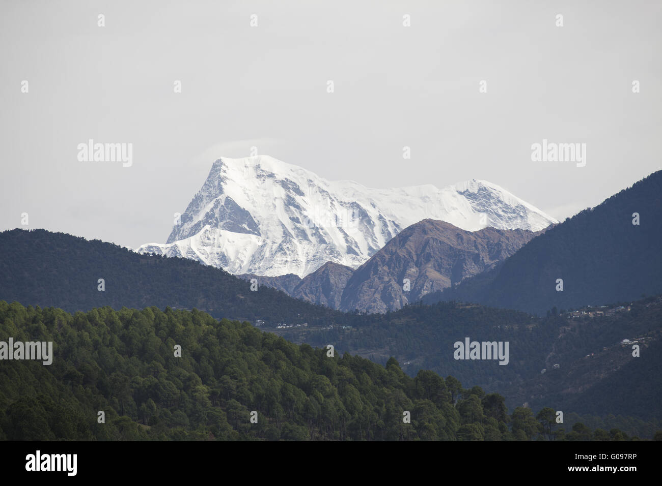 Mount Trisul (7120mtrs), Himalaya, North India Stock Photo